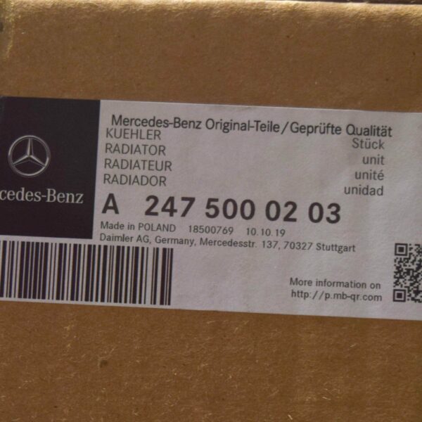 NEW MERCEDES-BENZ A-CLASS W177 ENGINE COOLING RADIATOR A2475000203 ORIGINAL - Image 7