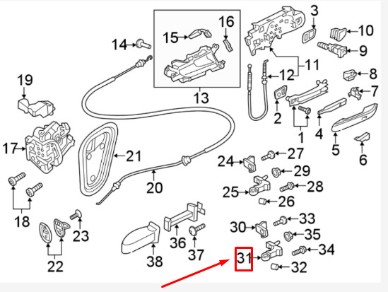 NEW AUDI A4 B9 FRONT LEFT DOOR LOWER HINGE 8W0831403A ORIGINAL 7 NEW AUDI A4 B9 FRONT LEFT DOOR LOWER HINGE 8W0831403A ORIGINAL - Image 7