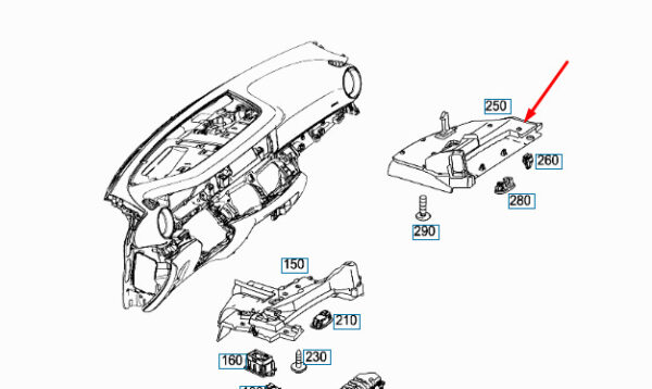 NEW MB E W213 FRONT DASHBOARD LOWER PART COVER TRIM LHD A23868073029051 ORIGINAL - Image 7