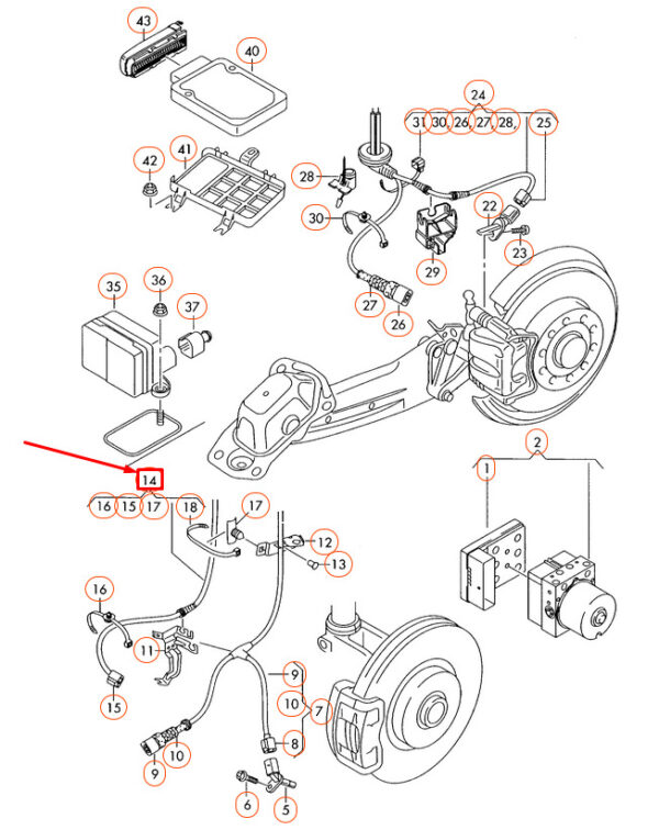 NEW AUDI TT 8J FRONT SHOCK ABSORBER WIRING HARNESS 8J0927903E ORIGINAL - Image 7