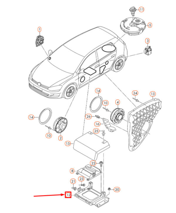 NEW VOLKSWAGEN GOLF MK7 RADIO AMPLIFIER BRACKET 5G0035933 - Image 9