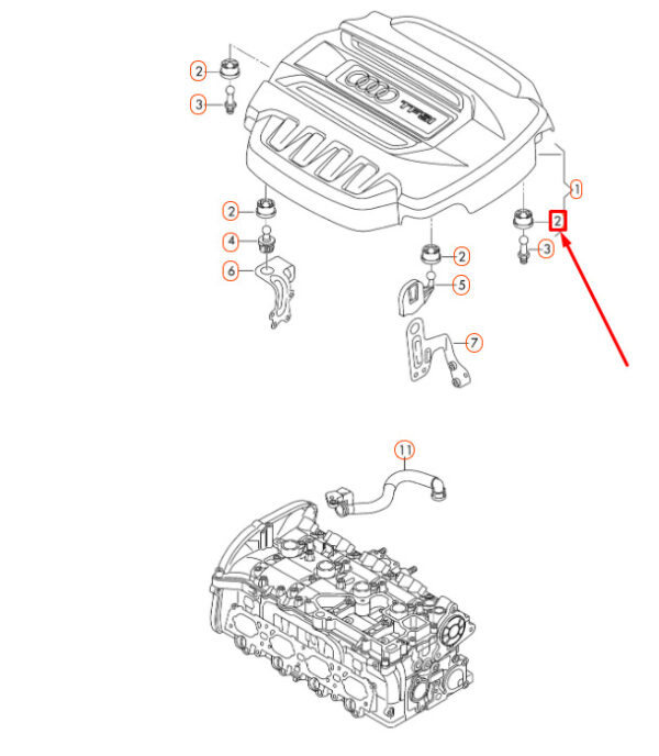 NEW AUDI A1 MK1 ENGINE COVER PUSH-ON CONNECTOR 06J103226A ORIGINAL - Image 7