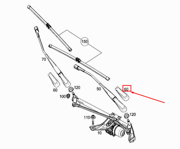 NEW MERCEDES-BENZ A W177 FRONT WIPER ARM COVER A1778240000 ORIGINAL - Image 6