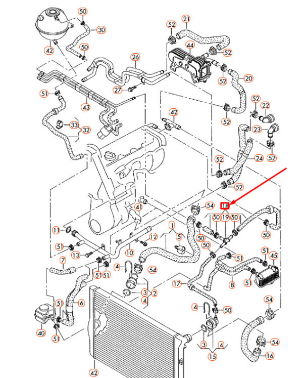 NEW AUDI A3 8P ENGINE COOLANT HOSE 1K0122447ED ORIGINAL - Image 7