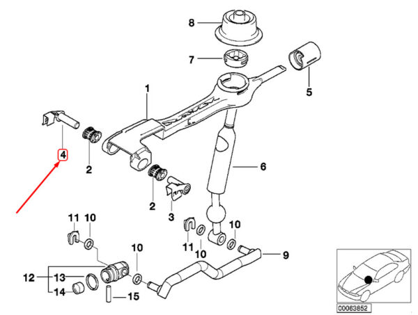 NEW BMW 3 E46 GEAR SHIFT RIGHT BEARING PIN 25111221580 1221580 ORIGINAL - Image 7