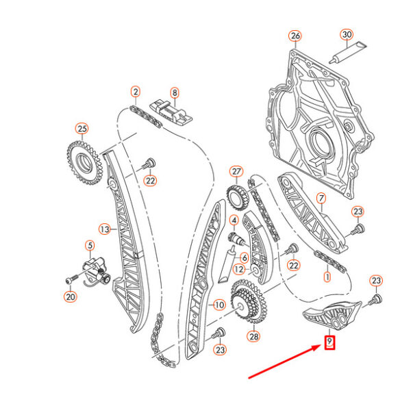NEW AUDI A3 8P TIMING CHAIN GUIDE 06H109469AH ORIGINAL - Image 7