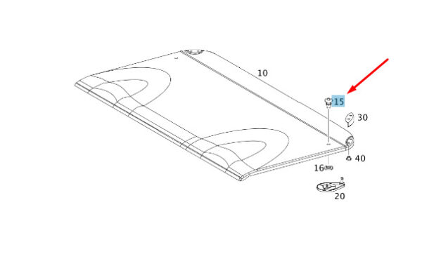 NEW MB C W203 REAR PARCEL SHELF HAT TRAY STRAP A20369001957H68 ORIGINAL - Image 7