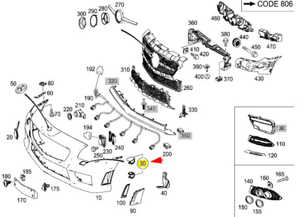 NEW MERCEDES-BENZ SLK R172 LEFT SIDE HEADLAMP WASHER COVER A17288000059999 - Image 7