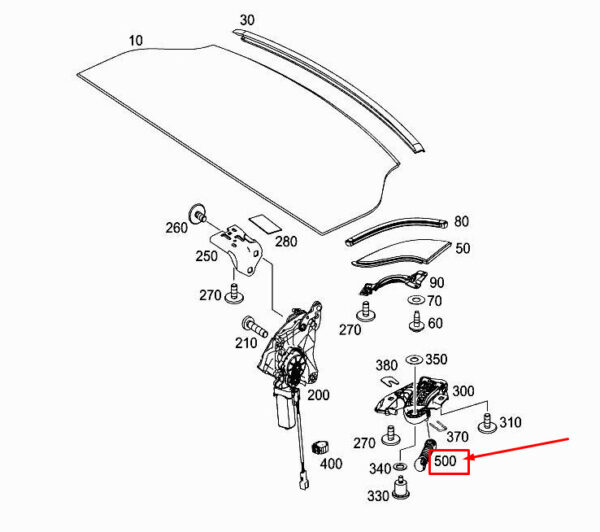 NEW MERCEDES-BENZ SLK R172 REAR LEFT SIDE LEDGE SPRING LINK A1723300139 ORIGINAL - Image 7