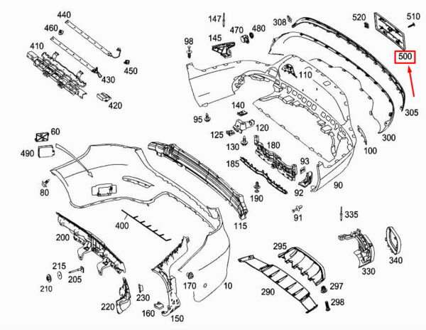 NEW MERCEDES-BENZ GLC X253 REAR BUMPER LICENSE PLATE HOLDER A2538800444 ORIGINAL - Image 7