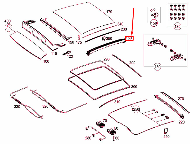 NEW MERCEDES-BENZ CLA C117 LEFT SLIDING ROOF MECHANICS A1177801300 ORIGINAL 7 NEW MERCEDES-BENZ CLA C117 LEFT SLIDING ROOF MECHANICS A1177801300 ORIGINAL - Image 7