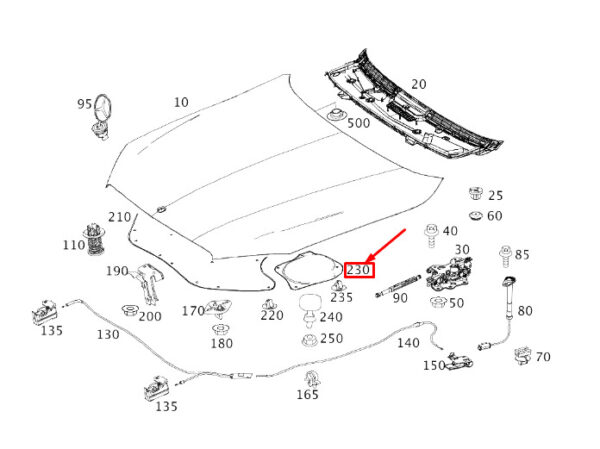 NEW MERCEDES-BENZ S W222 ENGINE HOOD RIGHT DAMPING A2226820226 ORIGINAL - Image 7