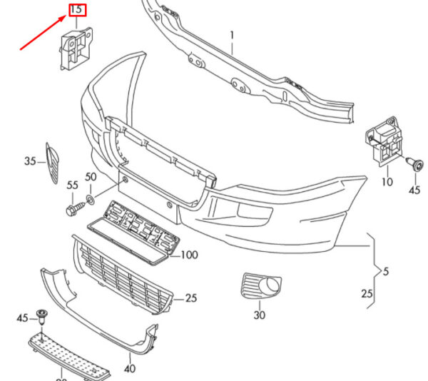 NEW VOLKSWAGEN CRAFTER MK1 2E FRONT BUMPER RIGHT GUIDE 2E0807178 - Image 9