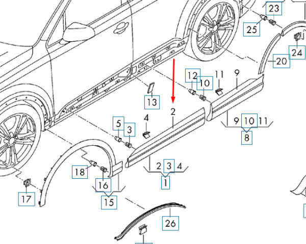 NEW AUDI Q7 4M FRONT RIGHT DOOR MOLDING TRIM 4M0853960MGRU ORIGINAL - Image 7