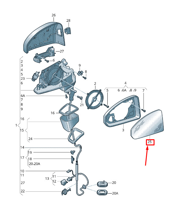 NEW AUDI A5 SPORTBACK F5 FRONT LEFT DOOR MIRROR GLASS 8W0857535E 9 NEW AUDI A5 SPORTBACK F5 FRONT LEFT DOOR MIRROR GLASS 8W0857535E - Image 9