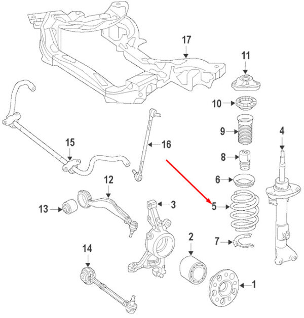 NEW MERCEDES-BENZ E W212 FRONT COIL SPRING A2123212304 ORIGINAL - Image 7