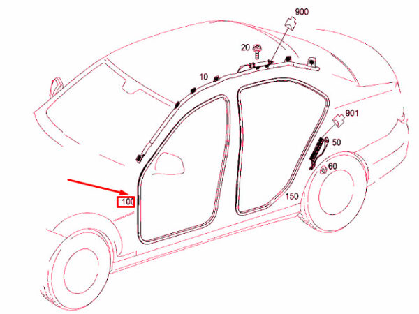NEW MERCEDES-BENZ E W212 FRONT DOOR EDGE PROTECTION A21269700519G44 ORIGINAL - Image 7