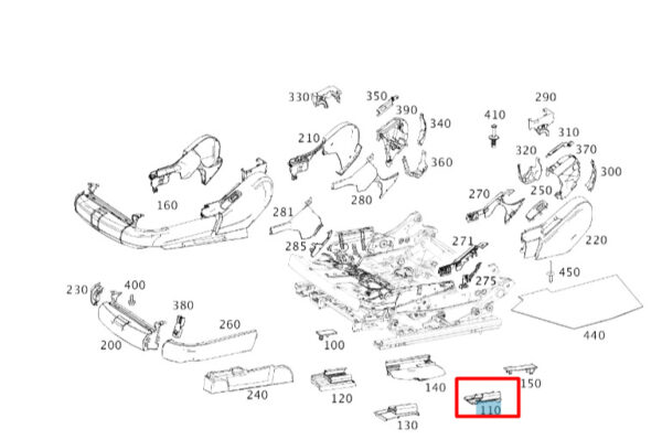 NEW MERCEDES-BENZ S W222 LEFT SEAT GUIDE RAIL TRIM A22291900009051 ORIGINAL - Image 7