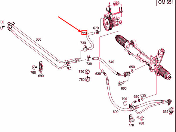 NEW MERCEDES-BENZ SPRINTER 906 POWER STEERING RETURN HOSE A9064664381 ORIGINAL - Image 7