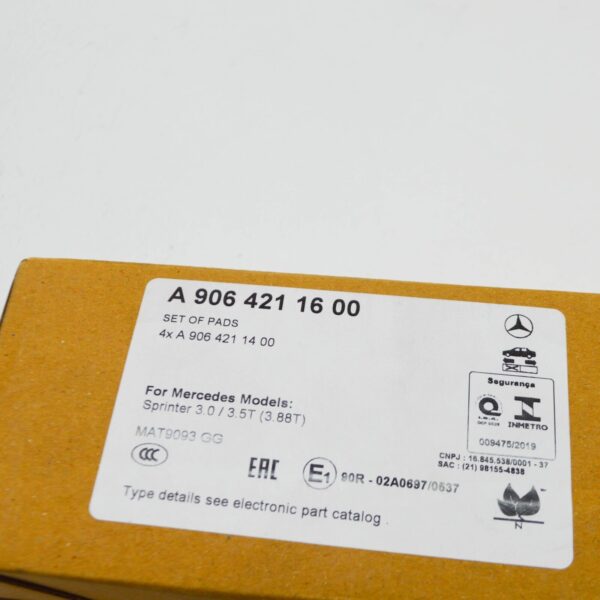NEW MERCEDES-BENZ SPRINTER 906 FRONT BRAKE PADS KIT A9064211600 2010 ORIGINAL - Image 7