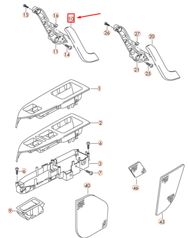 NEW VW TOURAN 1T MK1 FRONT LEFT DOOR GRAB HANDLE COVER RHD 1T0867171C75R - Image 7