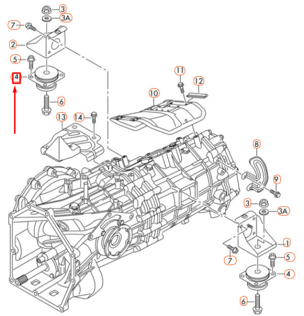 NEW AUDI R8 42 GEARBOX MOUNTING 420399151B ORIGINAL - Image 7