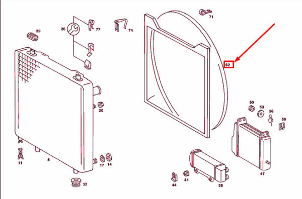 NEW MERCEDES-BENZ 190 W201 FAN SHROUD A2015050755 - Image 9
