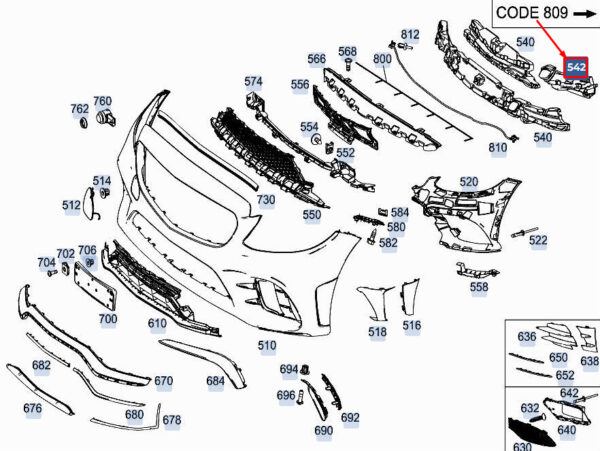 NEW MERCEDES-BENZ C COUPE C205 FRONT RIGHT IMPACT ABSORBER A2058852204 ORIGINAL - Image 7