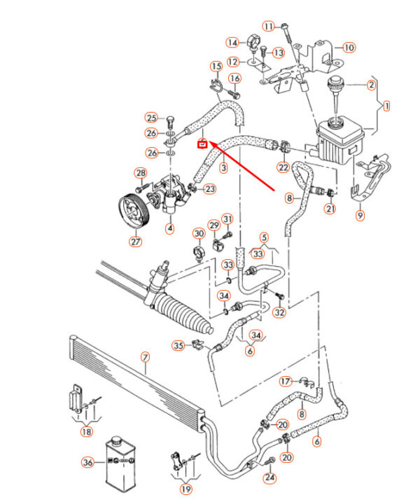 NEW AUDI Q7 4L POWER STEERING PRESSURE RHD 7L8422893AS ORIGINAL - Image 7