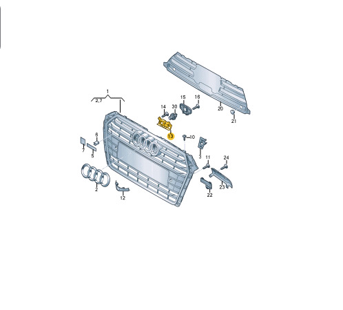 NEW AUDI A4 B9 FRONT RADIATOR GRILLE BRACKET 8W0853231A 9 NEW AUDI A4 B9 FRONT RADIATOR GRILLE BRACKET 8W0853231A - Image 9