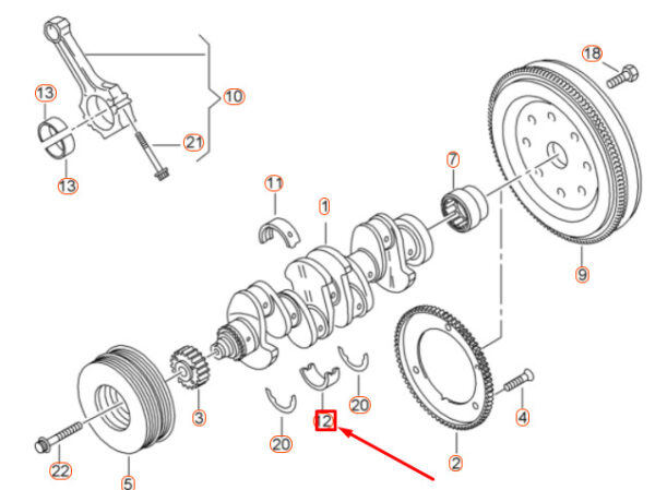 NEW AUDI A3 8V LOWER CRANKSHAFT BEARING SHELL 06H105591KBLA - Image 7