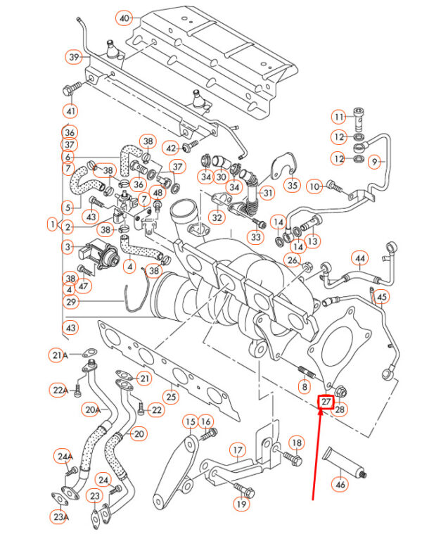 NEW AUDI A1 8X EXHAUST GASKET SEAL 1K0253115AB ORIGINAL - Image 7