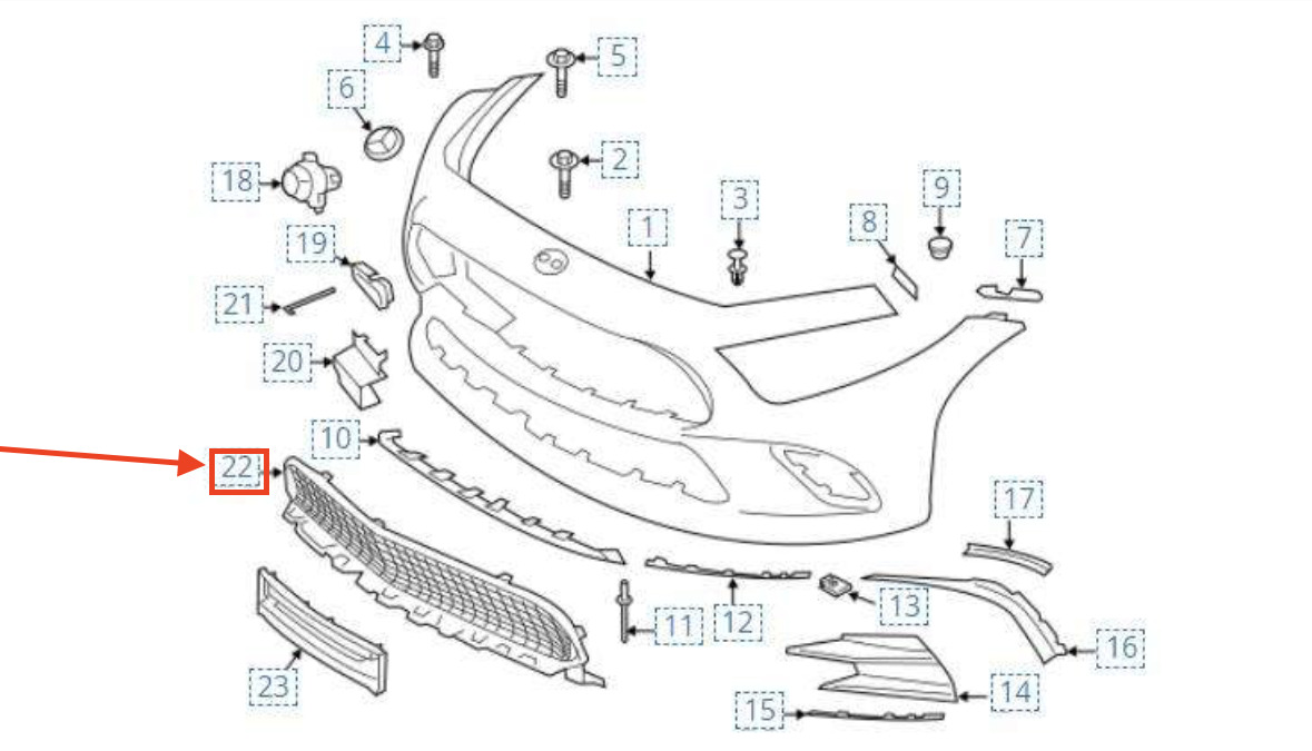 NEW MERCEDES-BENZ CLS C257 FRONT LOWER BUMPER GRILLE A2578856901 ORIGINAL 7 NEW MERCEDES-BENZ CLS C257 FRONT LOWER BUMPER GRILLE A2578856901 ORIGINAL - Image 7