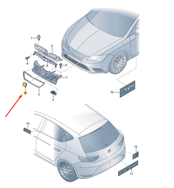 NEW SEAT LEON 5F CAR MANUFACTURER'S DADGE 5F0853679A2ZZ 5F0853679A 2013 ORIGINAL - Image 7