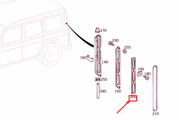 NEW MERCEDES-BENZ G W463 AIR INTAKE PILLAR REAR SEAL A4638370098 ORIGINAL - Image 7