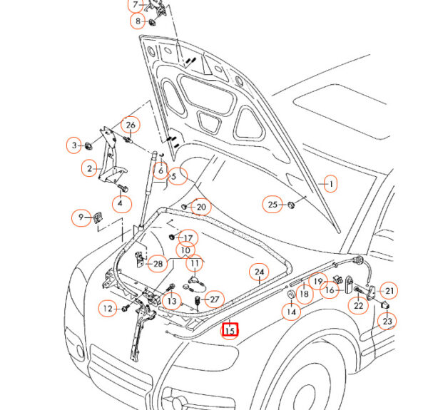 NEW VW TOUAREG 7LA FRONT BONNET HOOD RELEASE CABLE 7L6823531B - Image 9