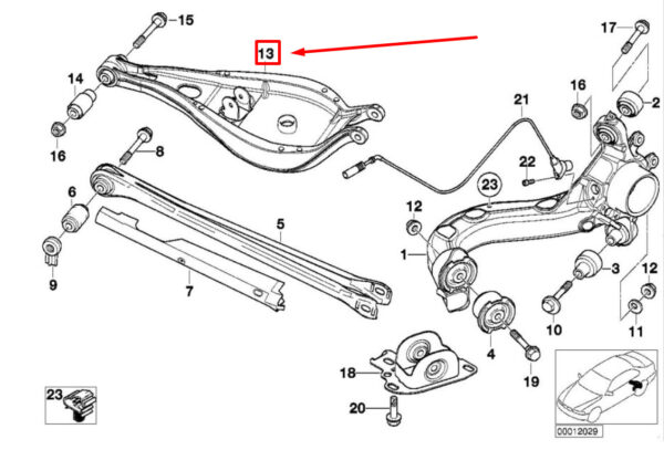NEW BMW 3 CABRIO E46 REAR RIGHT CONTROL ARM 33326781626 6781626 ORIGINAL - Image 7