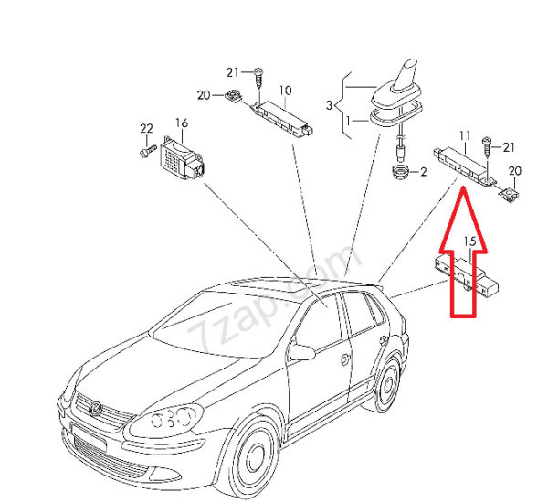 NEW VW GOLF MK6 BOOTLID ANTENNA AMPLIFIER 5K0035552H - Image 9