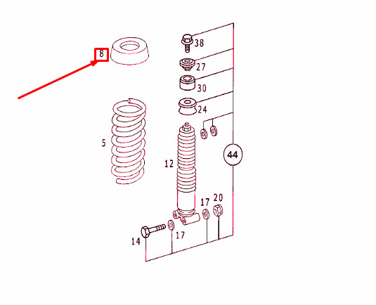 NEW MERCEDES-BENZ E W124 REAR COIL SPRING SHIM A2013251044 ORIGINAL 7 NEW MERCEDES-BENZ E W124 REAR COIL SPRING SHIM A2013251044 ORIGINAL - Image 7