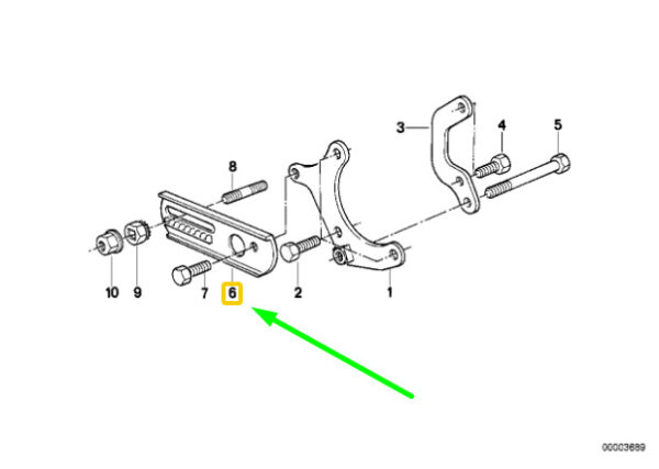 NEW BMW 3 E30 POWER STEERING PUMP ADJUSTING BAR 32421714641 1714641 ORIGINAL - Image 7