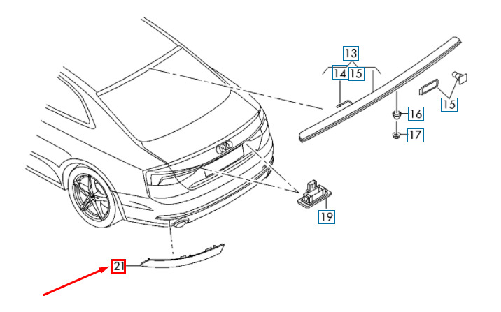 NEW AUDI A5 8W6 REAR LEFT BUMPER REFLECTOR 8W6945105A ORIGINAL 7 NEW AUDI A5 8W6 REAR LEFT BUMPER REFLECTOR 8W6945105A ORIGINAL - Image 7