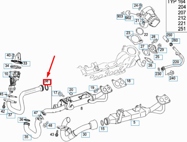 NEW MERCEDES-BENZ ML W164 EGR PIPE O-RING A0189979045 ORIGINAL - Image 7