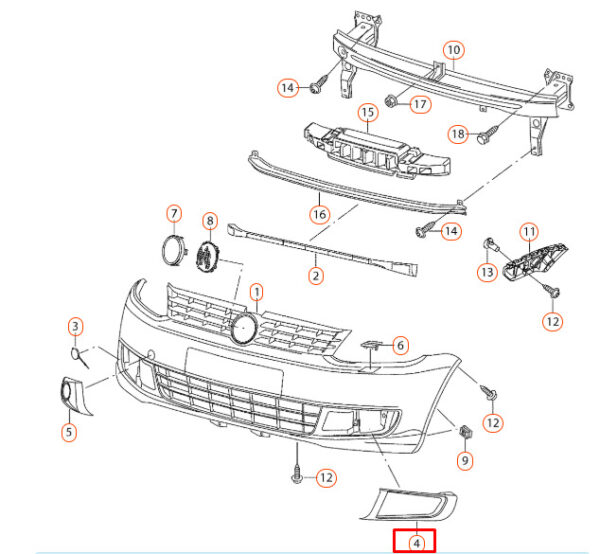 NEW VOLKSWAGEN CADDY 2K FRONT BUMPER RIGHT GRILLE TRIM 2K58536669B9 - Image 9