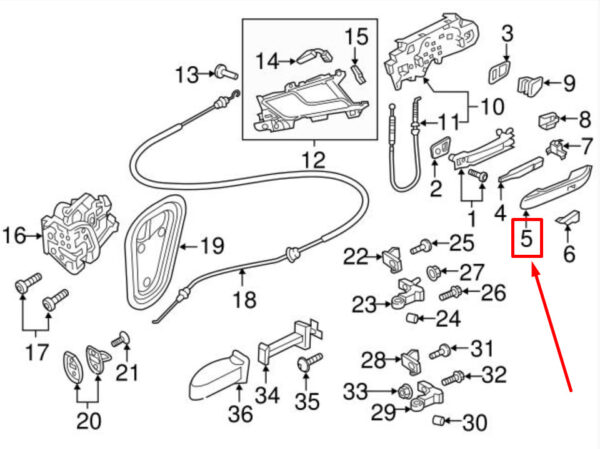 NEW AUDI A4 8W2, B9 FRONT LEFT DOOR EXTERIOR HANDLE RHD 8W0837239GRU ORIGINAL - Image 7