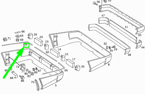 NEW MERCEDES-BENZ E W124 REAR LEFT BUMPER PANELLING TRIM A1248802136 ORIGINAL 7 NEW MERCEDES-BENZ E W124 REAR LEFT BUMPER PANELLING TRIM A1248802136 ORIGINAL - Image 7