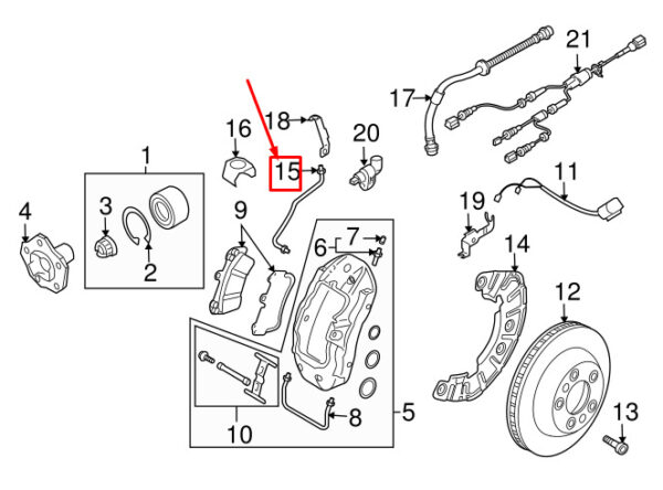 NEW AUDI Q7 4L FRONT LEFT BRAKE LINE 7P6614161 ORIGINAL - Image 7