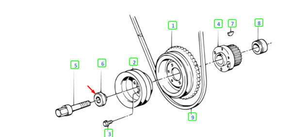 NEW BMW 3 E30 CRANK PULLEY WASHER 11231709977 ORIGINAL - Image 7