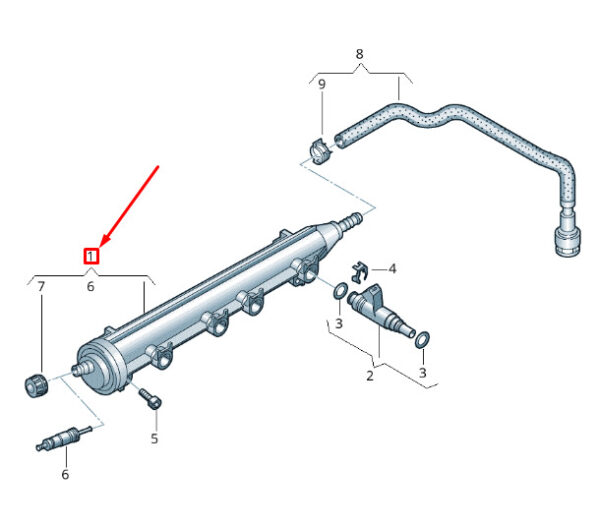 NEW VOLKSWAGEN CADDY 2K MK3 FUEL RAIL 06A133317AS ORIGINAL - Image 7