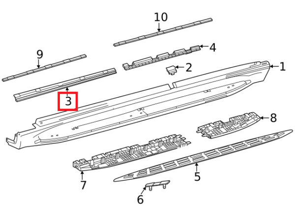 NEW MERCEDES-BENZ GLE W167 FRONT RIGHT SIDE SKIRT BRACKET A1676988101 ORIGINAL - Image 7