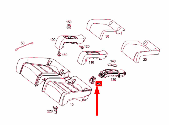 NEW MERCEDES-BENZ C W205 REAR SEAT CUSHION ISOFIX COVER A20592069089051 9 NEW MERCEDES-BENZ C W205 REAR SEAT CUSHION ISOFIX COVER A20592069089051 - Image 9